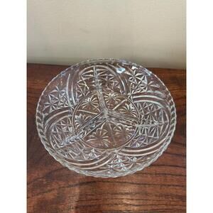 Vintage Anchor Hocking Clear Glass divided Relish Dish